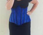 Handgemaakt corset van suede, Verzenden, Blauw, Body of Korset
