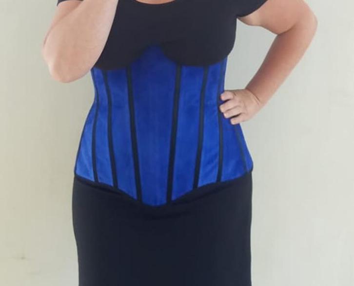 Handgemaakt corset van suede, Kleding | Dames, Ondergoed en Lingerie, Body of Korset, Blauw, Verzenden