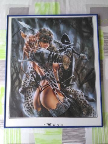 Poster Luis Royo cadre 50x60, Enlèvement ou Envoi, Rectangulaire vertical, Avec cadre, A1 jusqu'à A3