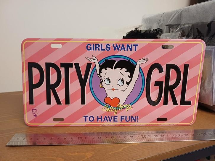 Betty Boop decoratieve kentekenplaat / metalen bord., Verzamelen, Beelden en Beeldjes, Ophalen