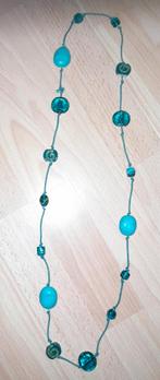 Long collier en pâte de verre bleu, Enlèvement ou Envoi, Comme neuf, Bleu