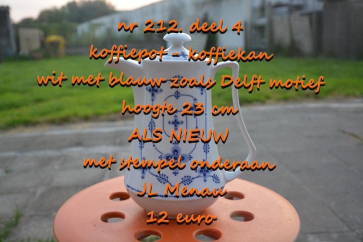 212. koffiepot deel 4 , ALS NIEUW, Verzamelen, Porselein, Kristal en Bestek, Zo goed als nieuw, Overige typen, Overige materialen