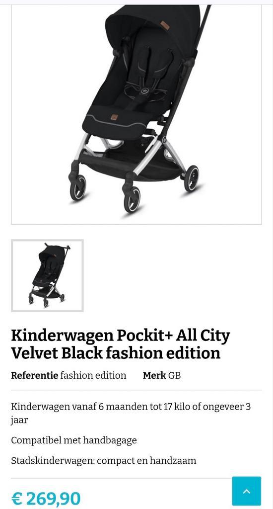 GB pockit+ All city + SAC - Kleinste kinderwagen - Reizen, Kinderen en Baby's, Buggy's, Ophalen of Verzenden