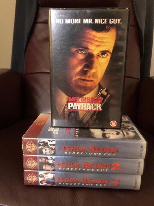 VHS Lethal weapon deel 1 deel 2 deel 3 + Payback videobanden, Cd's en Dvd's, VHS | Film, Gebruikt, Actie en Avontuur, Vanaf 16 jaar
