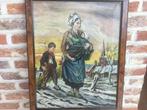 Olie op doek-Schomblond 1908-afm.: 45x35cm-gaatje in canvas., Ophalen