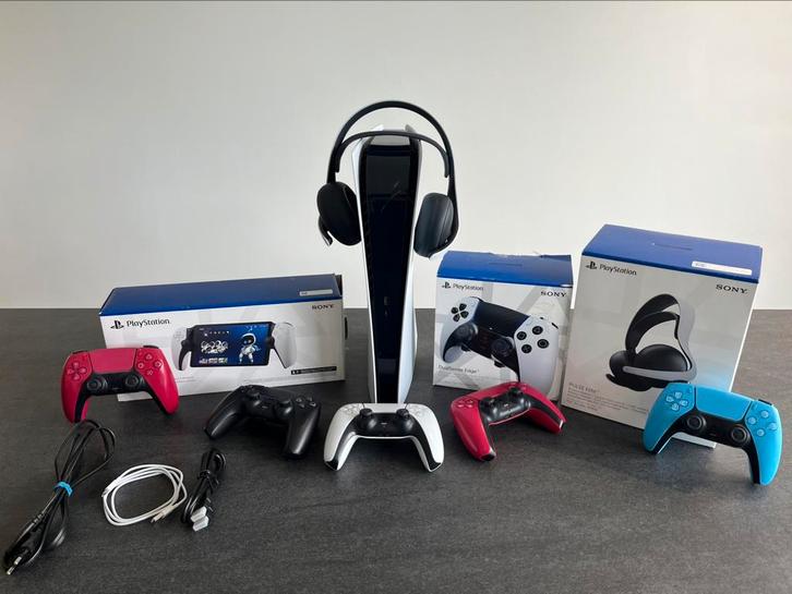 PS5 Digital Edition + Accessoires (Zie Beschrijving), Games en Spelcomputers, Spelcomputers | Sony PlayStation 5, Zo goed als nieuw