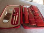 Rode leren manicure- en toilettas voor dames, Ophalen of Verzenden