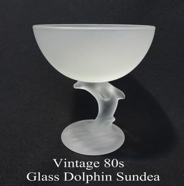 Vintage 80s dolfin glass, nieuw in de doos, Antiek en Kunst, Ophalen