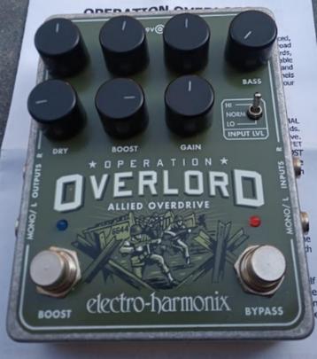 EHX Overlord (stereo overdrive pedaal) + EHX adapter