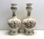Boch Keramis - Paire de très grands vases décor Japon H:40cm, Enlèvement ou Envoi