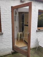 Afzelia buitendeur & ramen (incl. kozijnen, slot & sleutels), Doe-het-zelf en Bouw, 80 tot 100 cm, Glas, Zo goed als nieuw, Buitendeur
