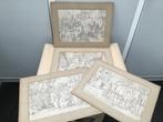 Vier oude prints Van Reeth, Antiek en Kunst, Kunst | Etsen en Gravures, Ophalen of Verzenden