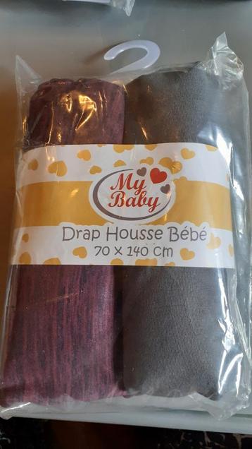 Deux draps housses neuf lit cage 70x140 cm, Enlèvement ou Envoi, Neuf, Autres couleurs