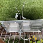 Keuken Lavabo in inox 95 cm op 51 cm, Ophalen, Zo goed als nieuw, Inox