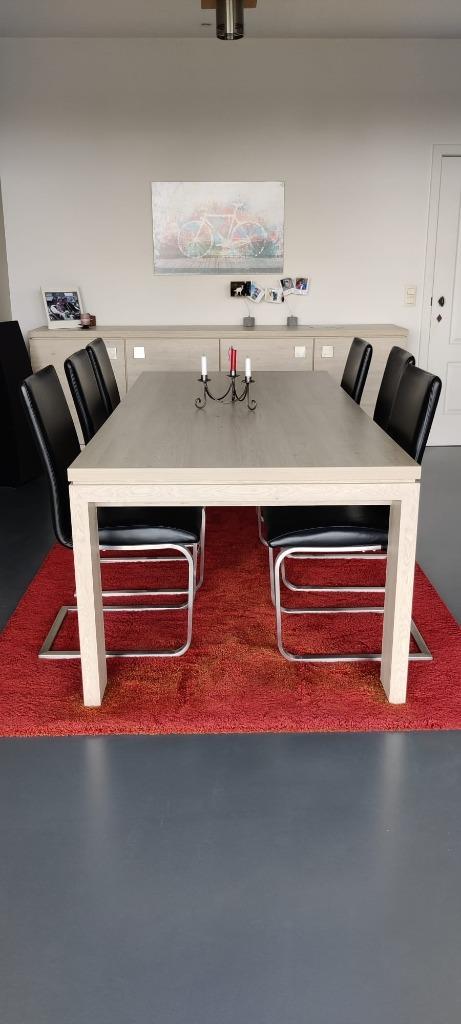 LEDEREN sledestoelen, Huis en Inrichting, Stoelen, Zo goed als nieuw, Vijf, Zes of meer stoelen, Leer, Metaal, Zwart, Ophalen