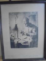 Charles Emile Jacque  Ets  Moeder + kind, Antiek en Kunst, Kunst | Etsen en Gravures, Verzenden