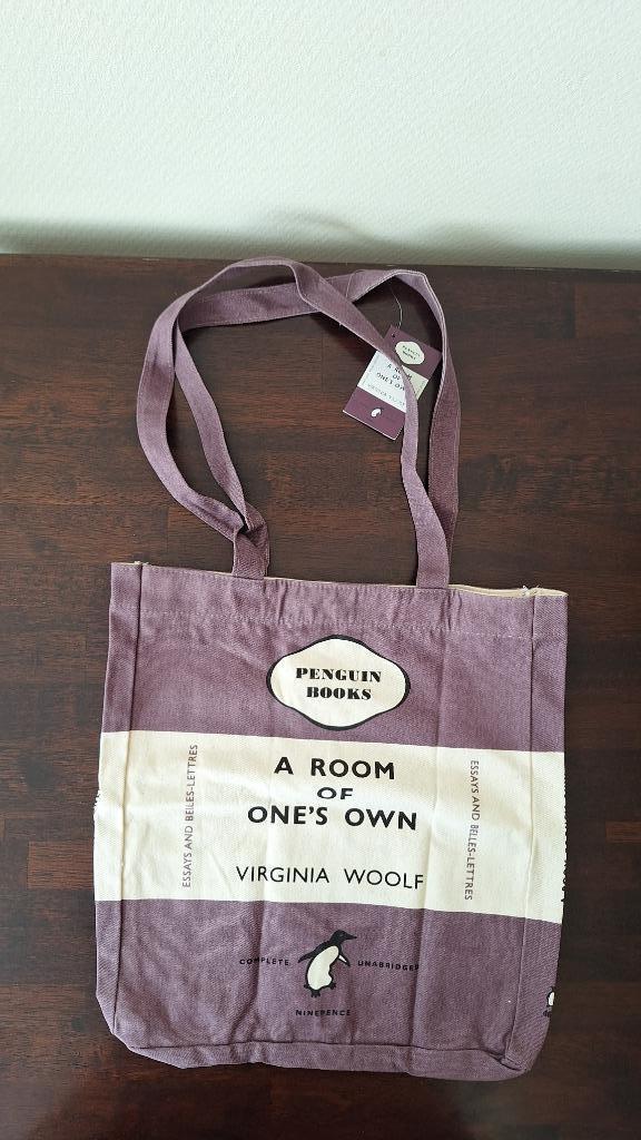 Penguin boekentas Virginia Woolf A Room of One's Own paars, Handtassen en Accessoires, Tassen | Schoudertassen, Nieuw, Overige merken