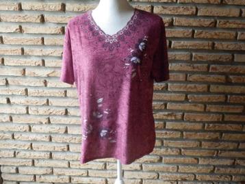 (62) - tee shirt femme t.42 bordeaux beschikbaar voor biedingen