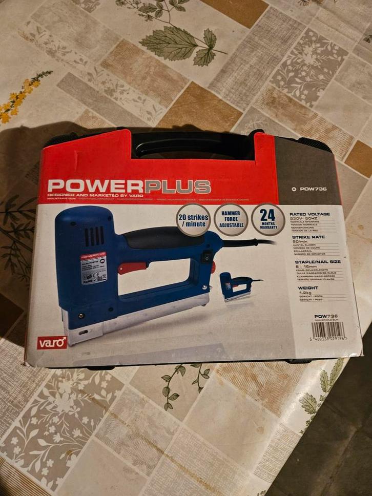 Elektrische nietpistool pow 736 inclusief kofer, Doe-het-zelf en Bouw, Gereedschap | Overige machines, Ophalen