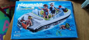 Playmobil speedboot 4862 en rubberboot met toeristen 5439