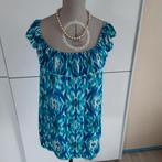 Trendy blauw witte top kan off shoulder xl tot xxl zie afmet, Ophalen of Verzenden, Zo goed als nieuw, Blauw