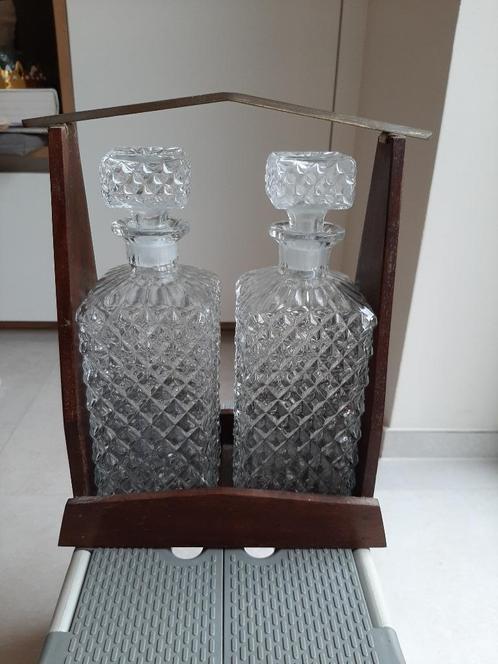 2 vintage whisky karaffen met display, Antiek en Kunst, Antiek | Glaswerk en Kristal, Ophalen of Verzenden
