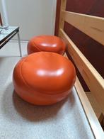 Vintage zitballen uit jaren 70 met originele oranje skaibekl, Huis en Inrichting, Zitzakken, Gebruikt, Ophalen
