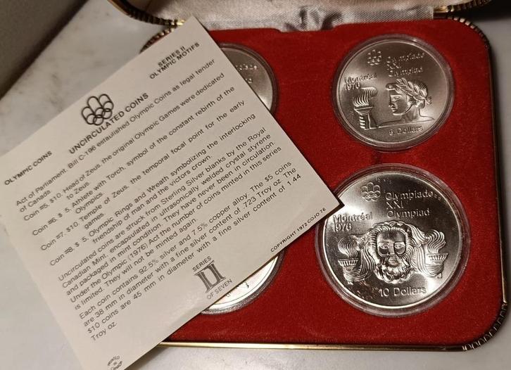 Sets Zilveren Munten Olympische Spelen 1976, Postzegels en Munten, Munten | Amerika, Setje, Noord-Amerika, Zilver, Ophalen