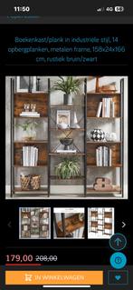 Industriële boekenkast / wandrek met metalen frame – zeer n, Huis en Inrichting, Kasten | Boekenkasten, Ophalen, Zo goed als nieuw