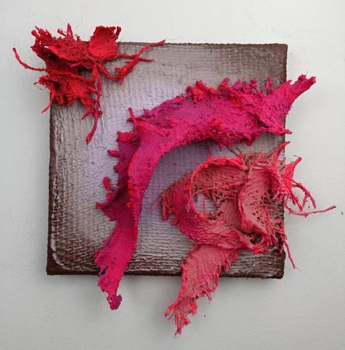 Pink Dragonflies, Antiek en Kunst, Kunst | Schilderijen | Abstract, Ophalen of Verzenden