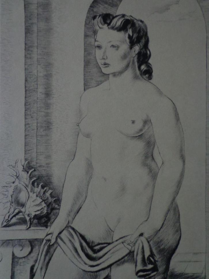 Ets staande sensuele naakte vrouw door Robert Cami, Antiek en Kunst, Kunst | Etsen en Gravures, Ophalen of Verzenden