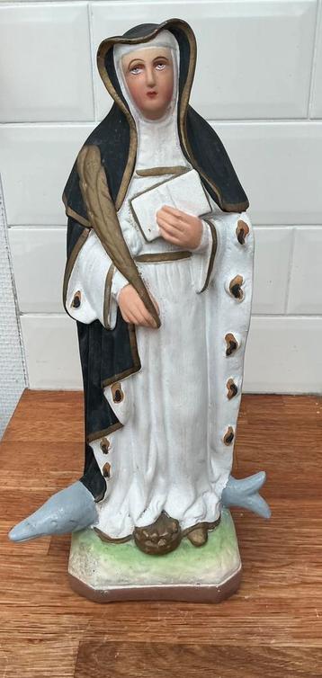 Zeldzaam beeld Sint Amelberga uit Temse beschikbaar voor biedingen