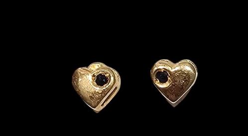 18-KARAATS GOUDEN OORBELLEN MET HART, Handtassen en Accessoires, Oorbellen, Nieuw, Knopjes of Stekers, Goud, Goud, Met edelsteen