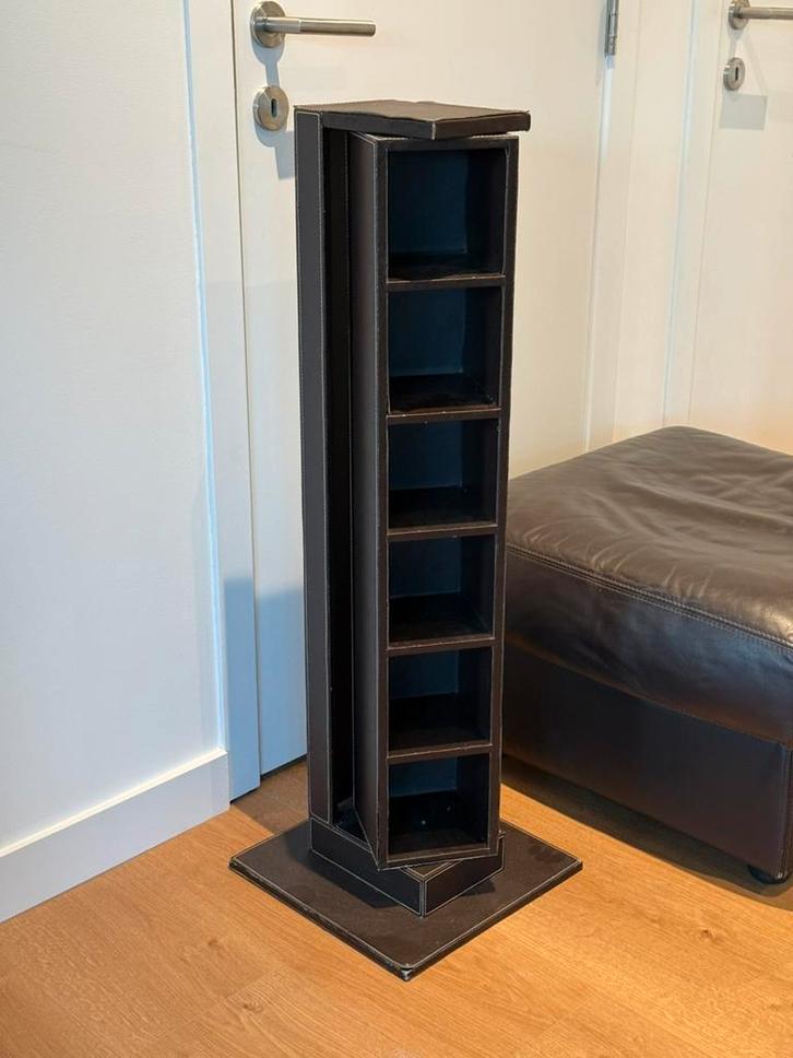 Colonne de rangement CD – tour verticale en simili cuir noir, Maison & Meubles, Accessoires pour la Maison | Étagères pour CD & DVD