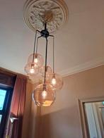 Lustre 5 boules verre transparent + 2 appliques, Enlèvement, Utilisé, Verre