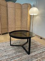 Nieuwstaat Matzwarte Salontafel Rond – NP: €750, Huis en Inrichting, Rond, Zo goed als nieuw, Glas, Minder dan 50 cm