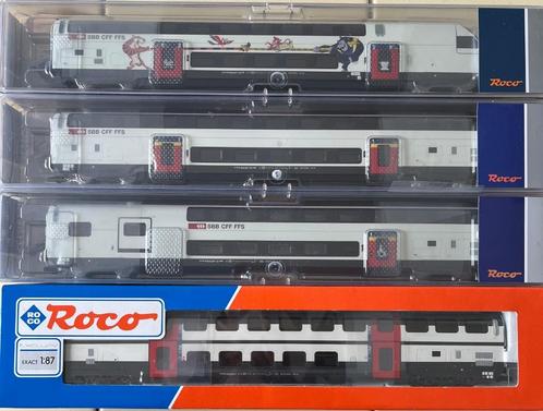 ROCO IC 2000 IC 2020 - 4 nieuwe SBB CFF-auto's - FAIRE OFF, Hobby en Vrije tijd, Modeltreinen | H0, Nieuw, Treinset, Gelijkstroom