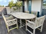 Teak tuinset 6 personen, Tuin en Terras, Ophalen, Gebruikt, Eettafel, 6 zitplaatsen