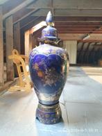 Grote Chinese poederblauwe dekselvaas, Antiek en Kunst, Ophalen