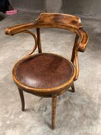 Vintage design stoel HUTTEN, Huis en Inrichting, Stoelen, Ophalen, Bruin, Leer, Zo goed als nieuw