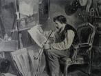 litho Clément-Auguste Andrieux L'Atelier uit L'Artiste, Ophalen of Verzenden