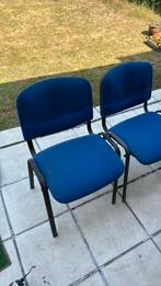 8 Blauwe stoelen stapelbaar, Huis en Inrichting, Ophalen, Gebruikt, Blauw, Metaal