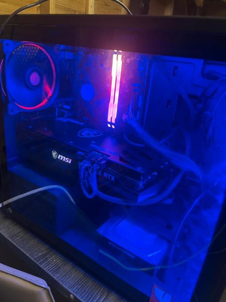 Gaming Computer met Scherm, Computers en Software, Desktop Pc's, Gebruikt, 3 tot 4 Ghz, HDD, 16 GB, Met videokaart, Met monitor