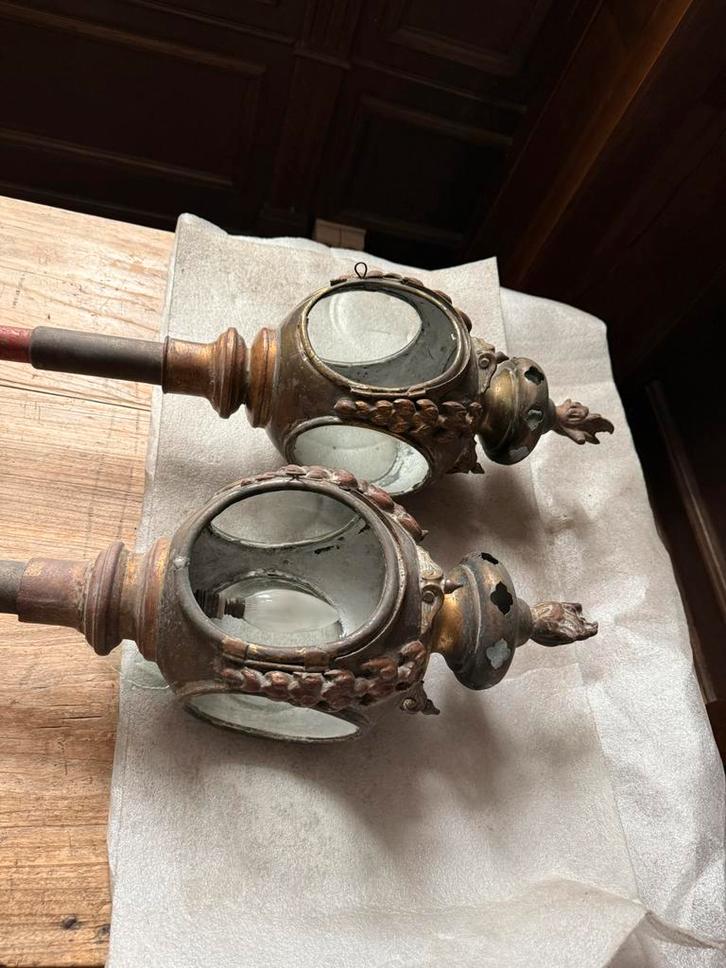 Lanternes murales sur une tige, Antiquités & Art, Antiquités | Bougeoirs, Autres matériaux, Enlèvement