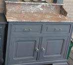 Mooie landelijke kast met roze marmer blad en opzetstuk, Huis en Inrichting, Kasten | Dressoirs, Ophalen, Gebruikt