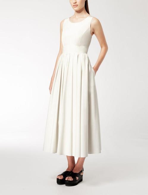 Max Mara Studio - Nieuw - Maxi Kleed 42 - Wit/Créme, Kleding | Dames, Jurken, Nieuw, Maat 42/44 (L), Wit, Onder de knie, Ophalen of Verzenden