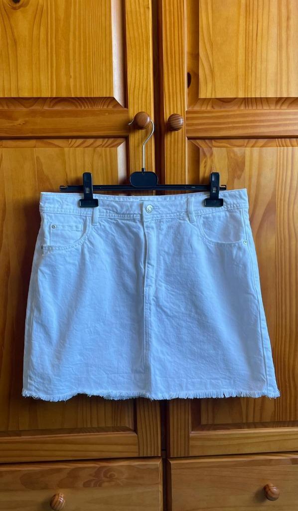 Jupe Jeans Blanche Pimkie taille 40, Kleding | Dames, Rokken, Zo goed als nieuw, Maat 38/40 (M), Wit, Boven de knie, Ophalen