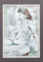 Aquarelle - femme nue - Dominique '93 - encadrée, Enlèvement ou Envoi