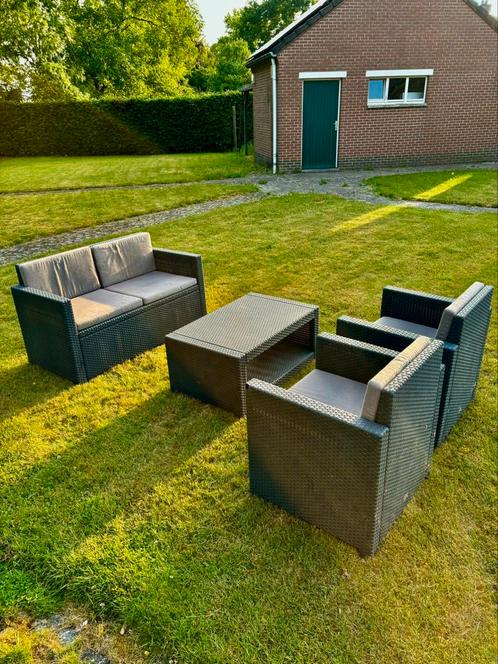 Loungeset Tuinset Allibert, Tuin en Terras, Tuinsets en Loungesets, Gebruikt, Loungeset, Kunststof, 4 zitplaatsen, Bank, Bijzettafel