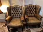 FAUTEUILS CHESTERFIELD EN CUIR OLIVE, BON ÉTAT 7,50€, Enlèvement